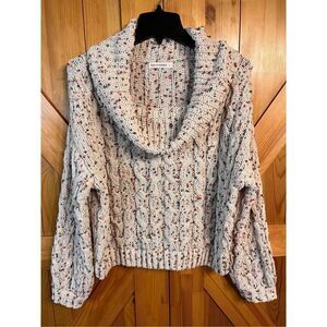 Moon & Madison Confetti Cowl Cable Knit Sweater Size Large (2850)